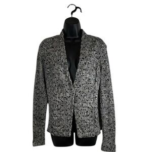 Nic+Zoe Black Grey Blazer w/ a Textured Magnetic Closure Sz M